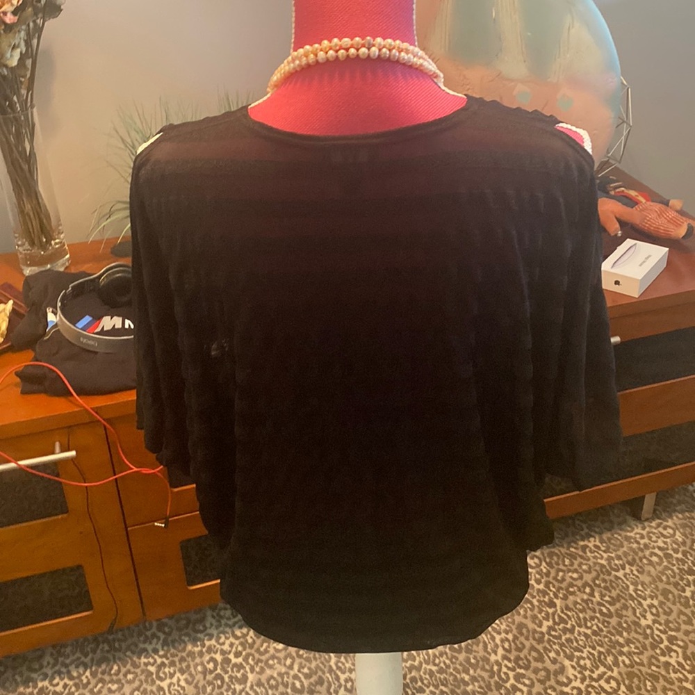Beautiful,  black, cold shoulder top.